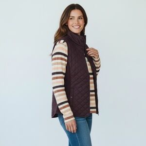 🍂 Quilted Zip-Up Vest – Burgundy | Size 3X | Excellent Condition 🍂